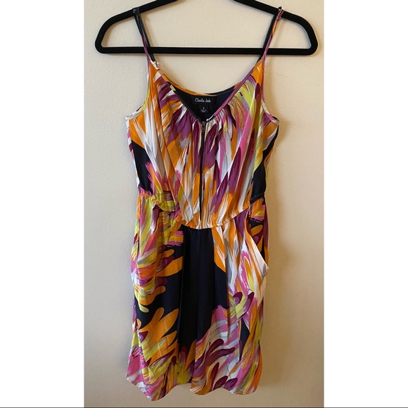 Charlie Jade Abstract Silk Print Dress - Picture 1 of 4